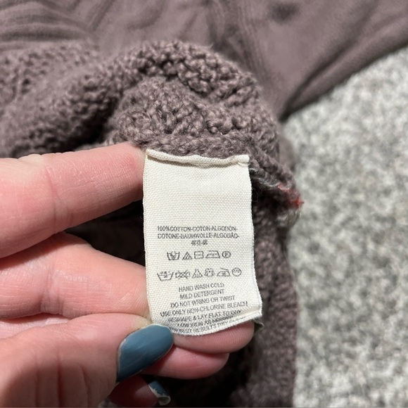 Free People Easy Cable Knit V Neck Sweater M Cotton See Note - Picture 7 of 9